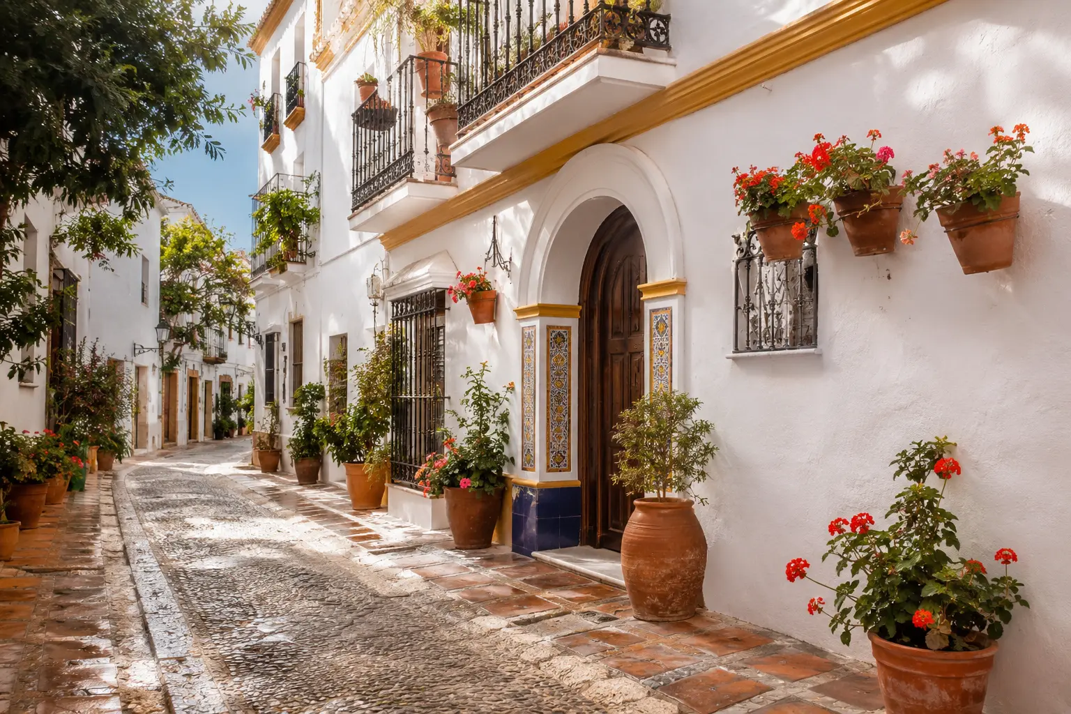 A whitewashed Andalusian street in Estepona